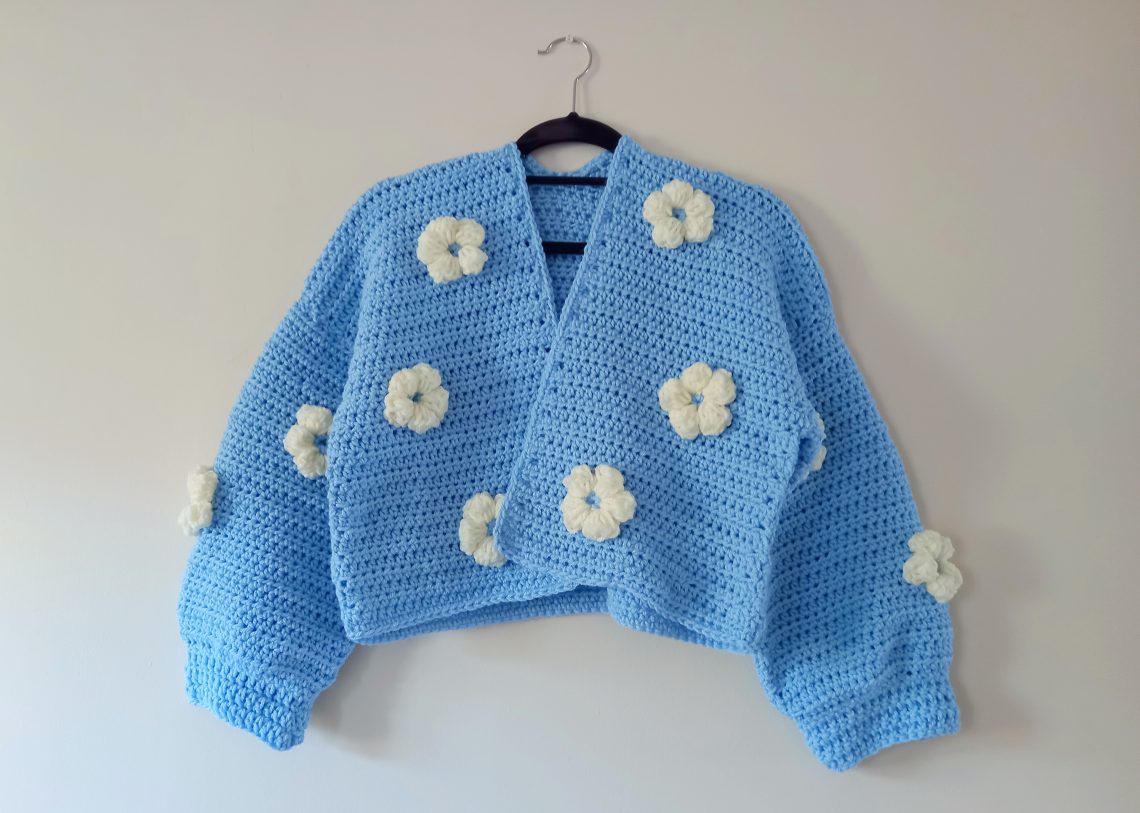Crochet Flowers Cardigan  Cardigan, Cashmere cardigan, Flower