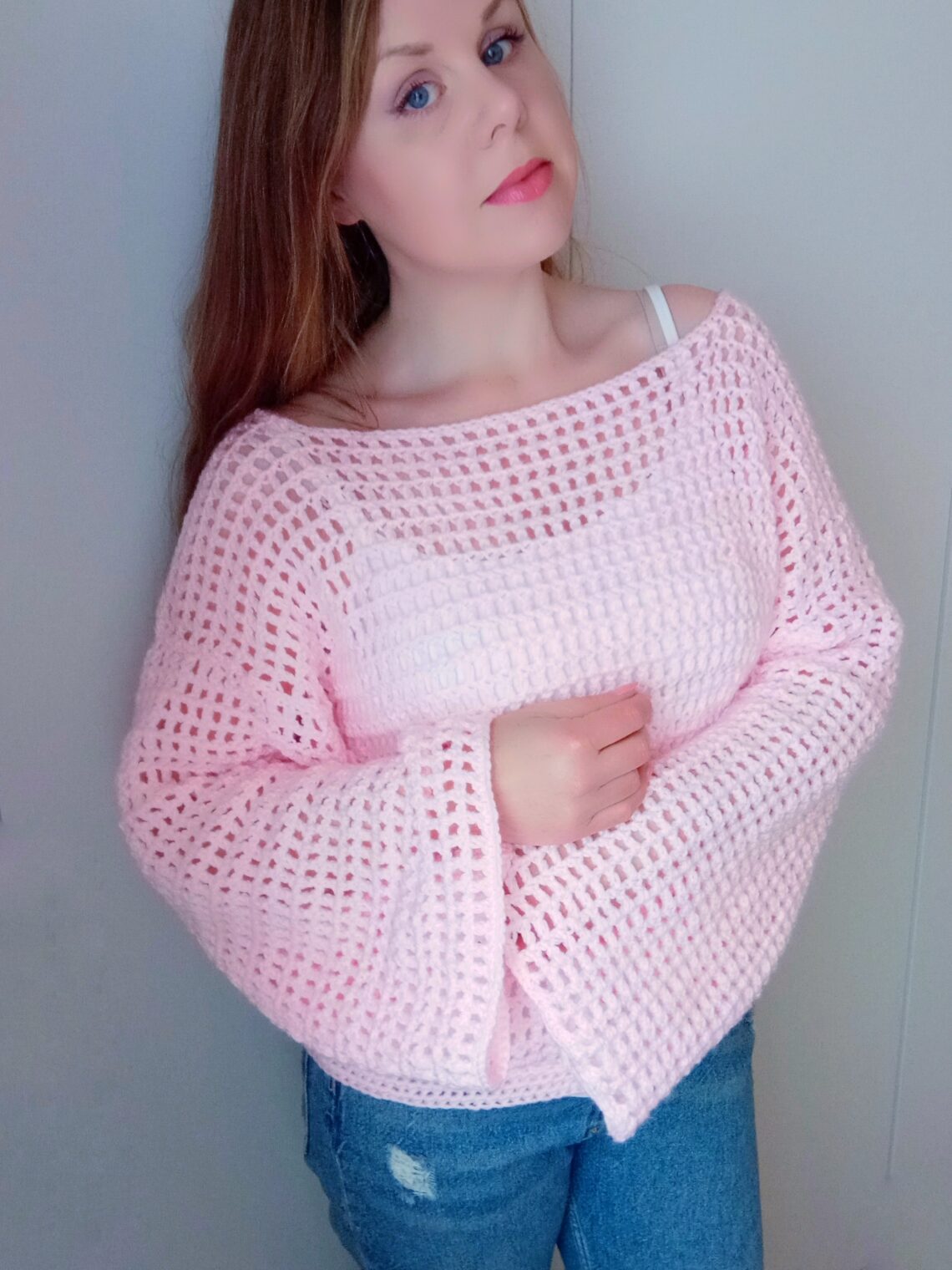 Crochet Mesh Sweater Free Pattern
